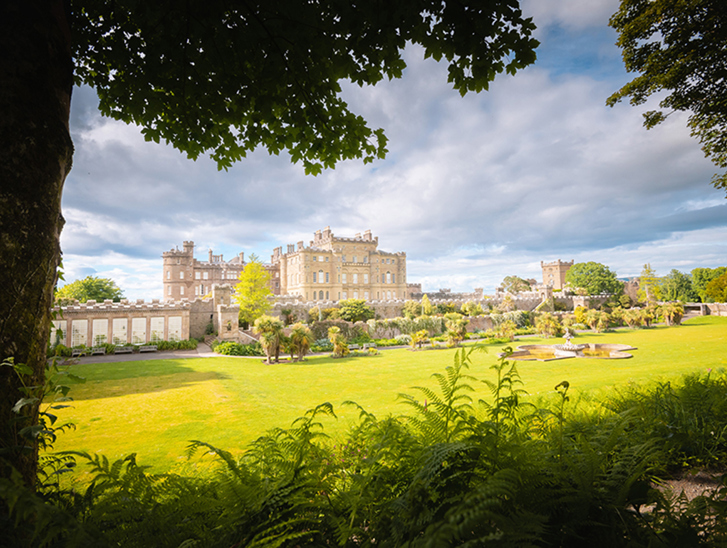 View of the stunning Culzean Castle and its surrounding greenery